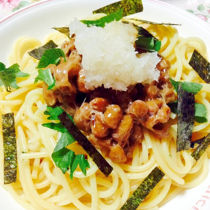 お吸い物の素で 納豆パスタ レシピ 作り方 By やなママ 楽天レシピ